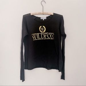 WILDFOX Gold Logo Knit Shirt